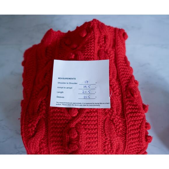 VTG Carroll Reed Women Wool Bobble Cable Chunky Knit Cardigan Sweater M Cottage - Picture 15 of 16